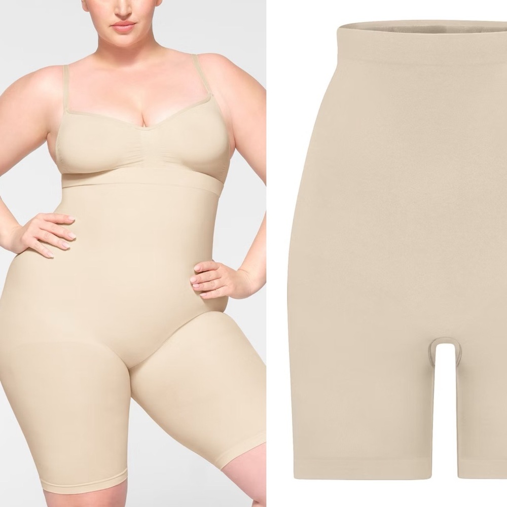 SKIMS Sculpting High-Waist Shapewear Shorts in Nude